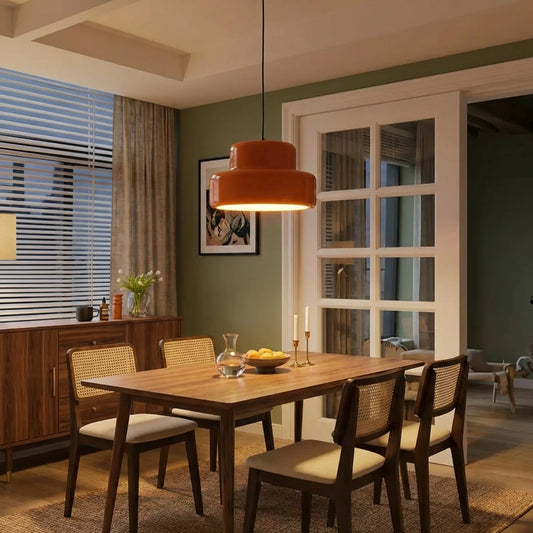 Coloured Glass Pendant Light, Bowl Form, Bauhaus Style