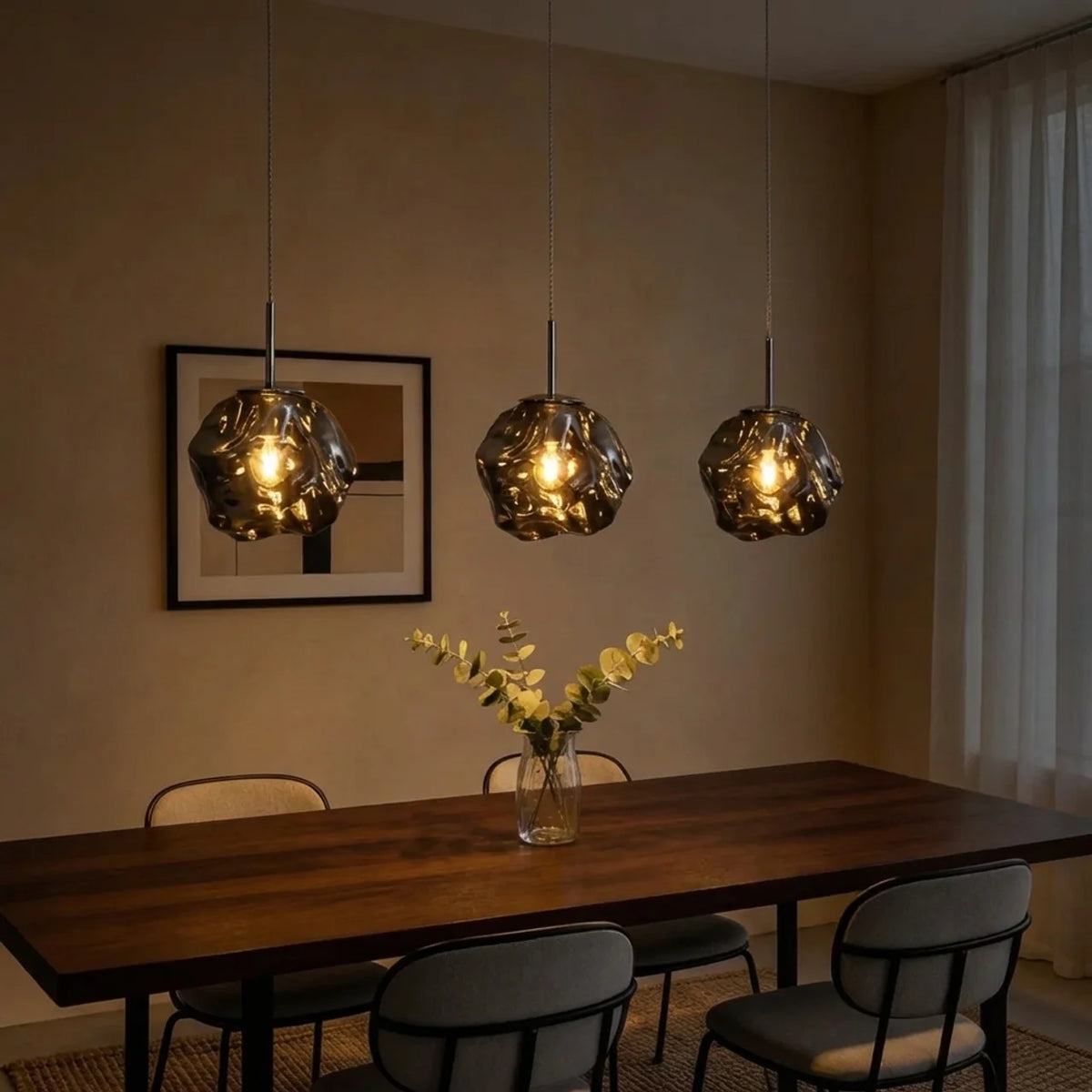 Molten Blown Glass Pendant Light