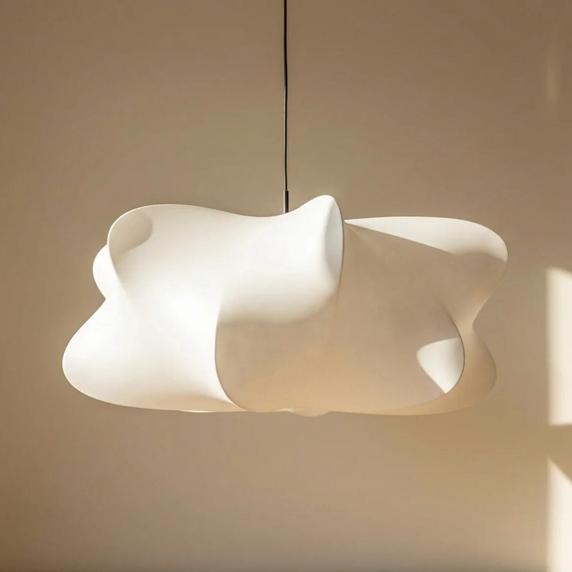 Sculptural Minimalist Silk Pendant Light