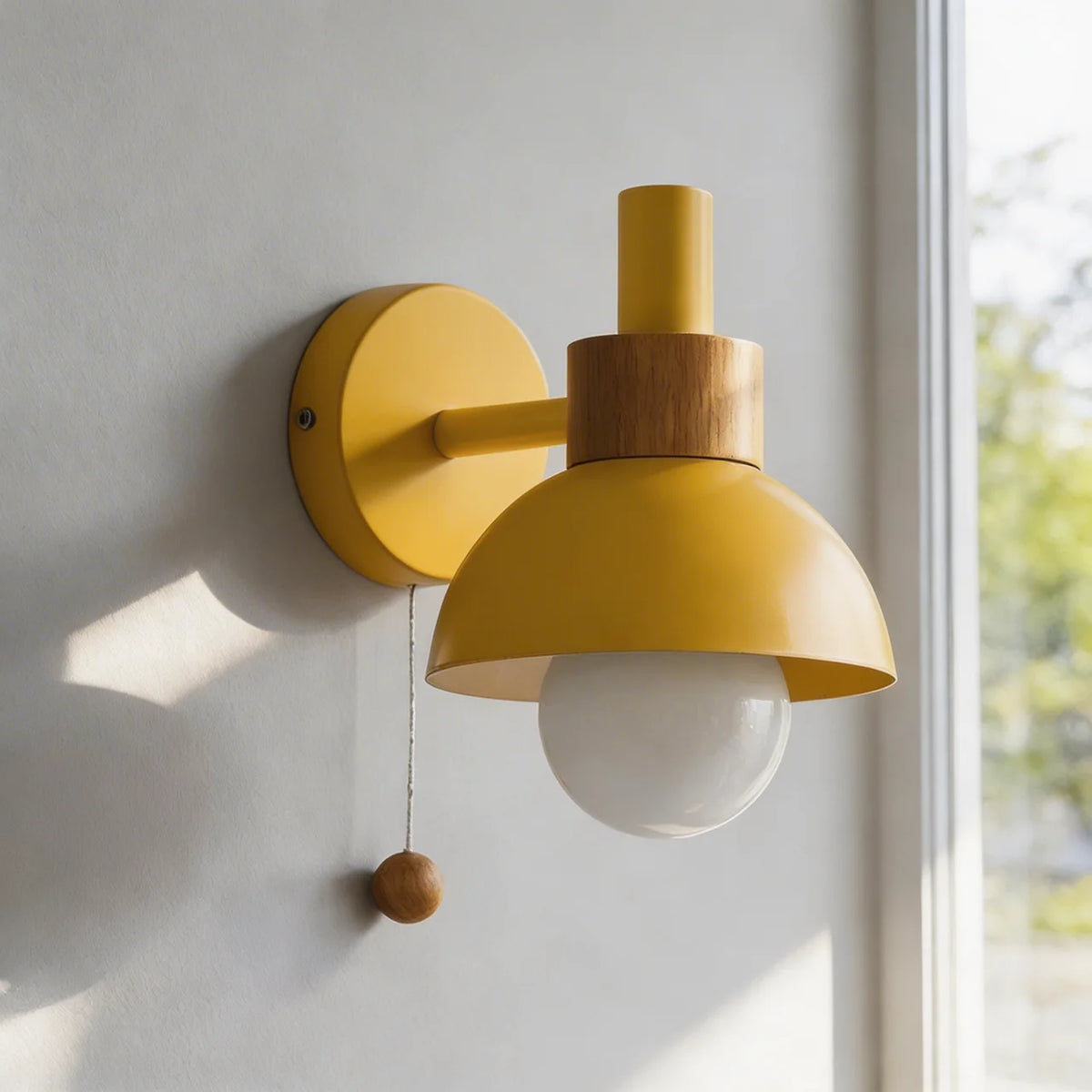 Globe Wall Sconce Light Metal and Wood