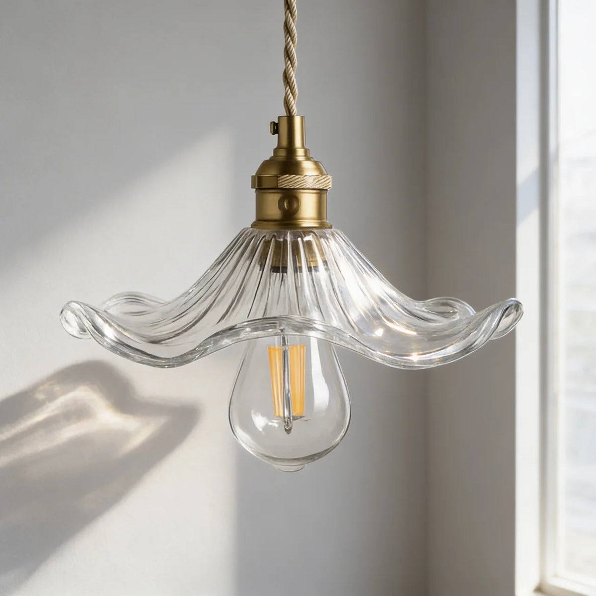 Art Deco Scalloped Glass Ceiling Light