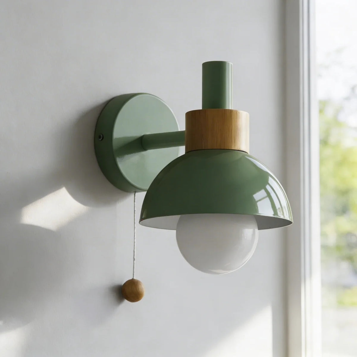 Globe Wall Sconce Light Metal and Wood