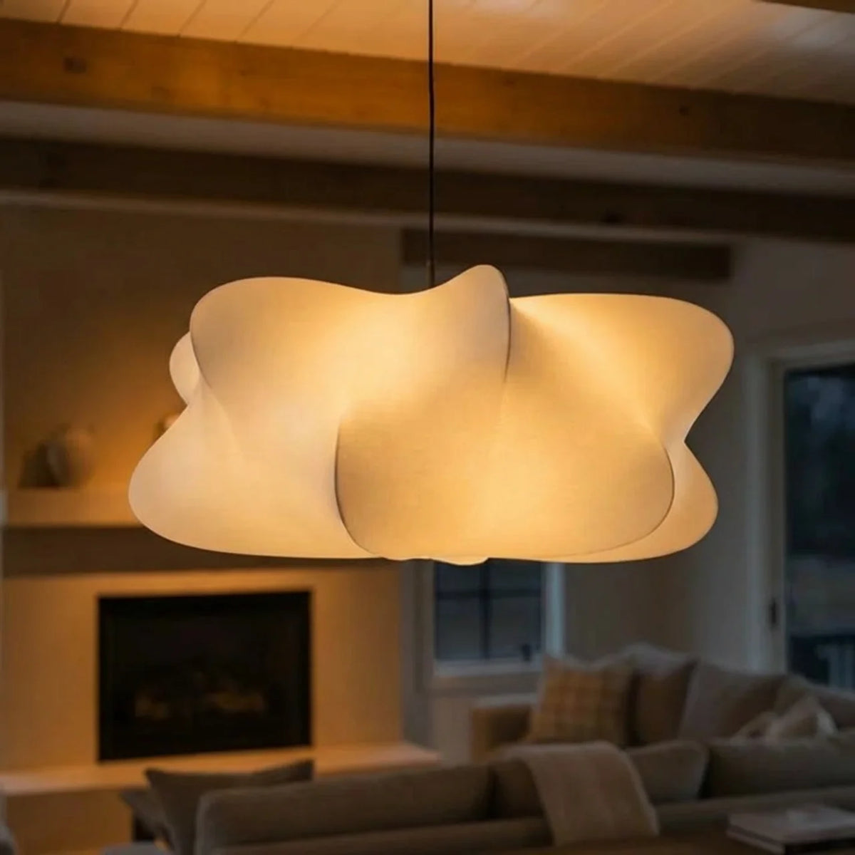 Sculptural Minimalist Silk Pendant Light