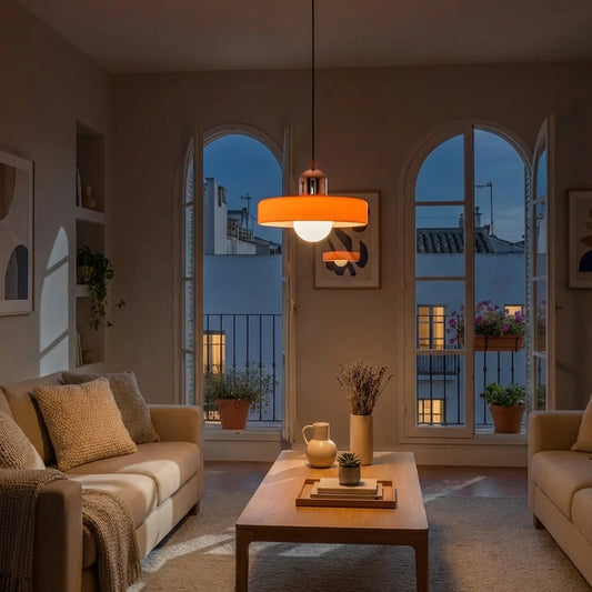 Coloured Glass Pendant Light, Bauhaus Style