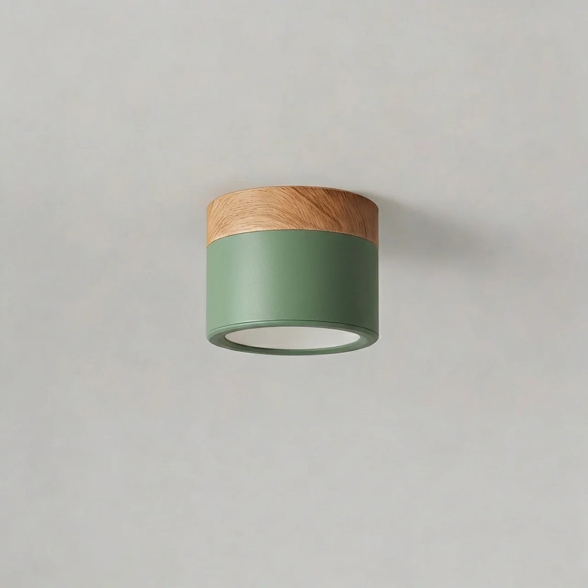 Flush Mount Ceiling Light Solid Colour Wood Accent with Integrated LED