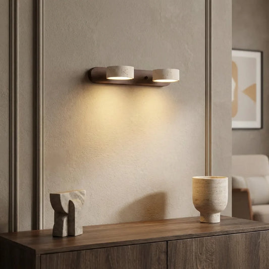 Travertine Wall Light with Integrated LED