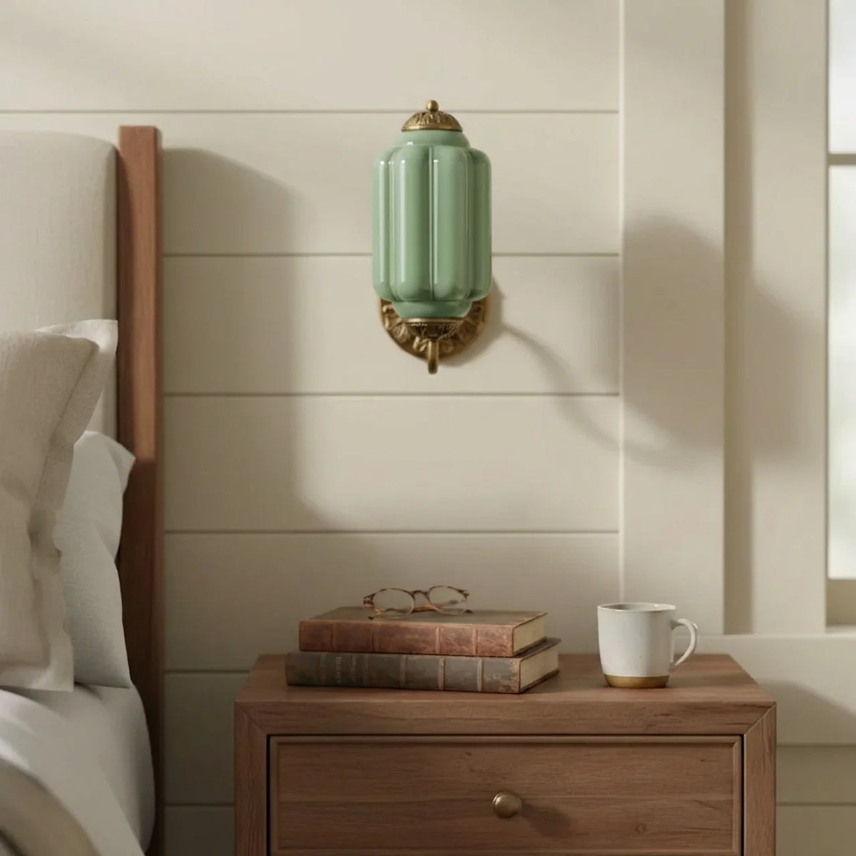 Vintage Milk Glass Wall Light