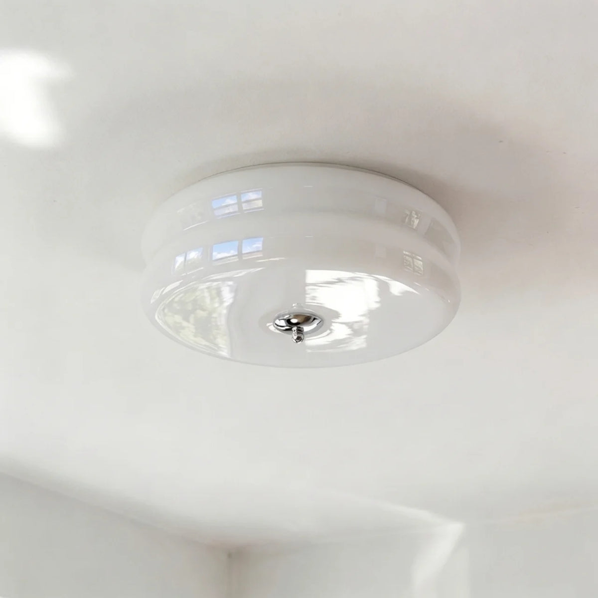 Cream Glass Flush Mount Ceiling Light