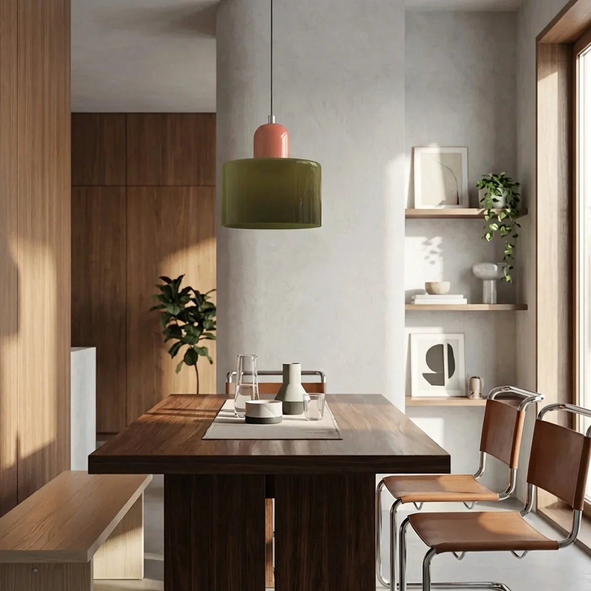 Glass Flush Mount Ceiling Light, Soft Coloured Shade