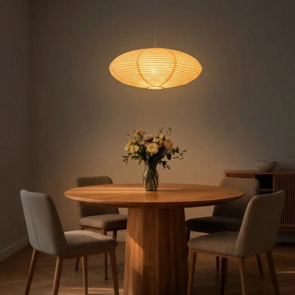 Oval Wabi-Sabi Paper Pendant Light