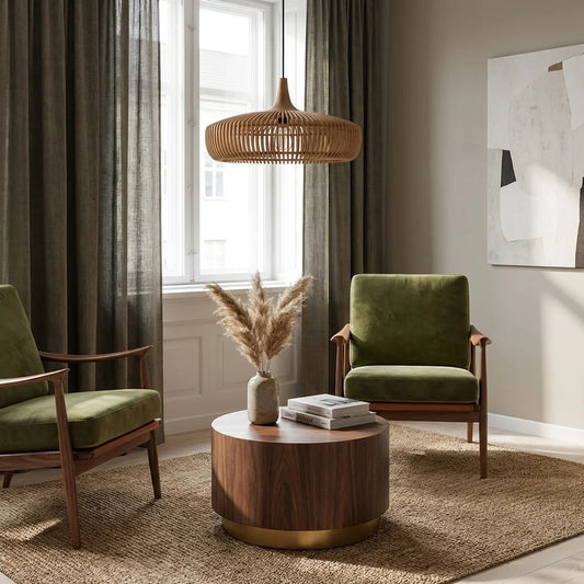 Minimalist Wooden Dome Pendant Light