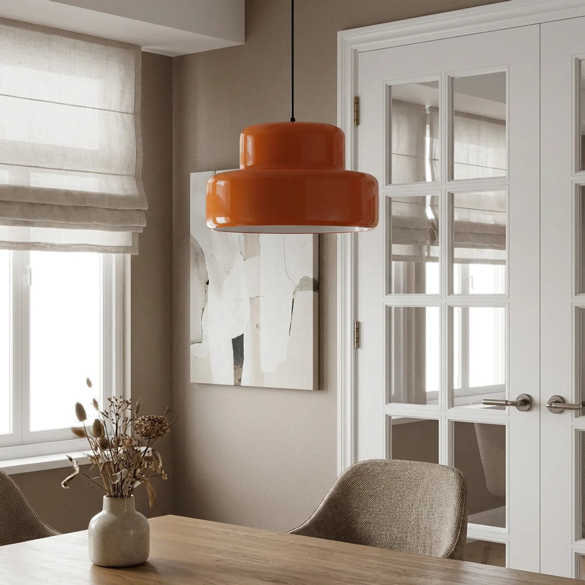 Coloured Glass Pendant Light, Bowl Form, Bauhaus Style