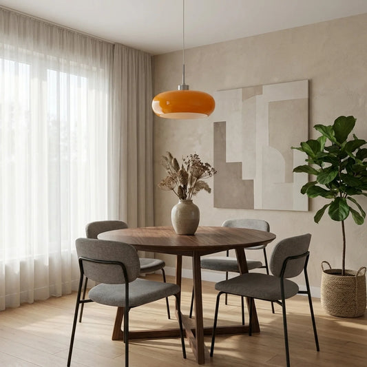 Compact Bauhaus Glass Pendant Light