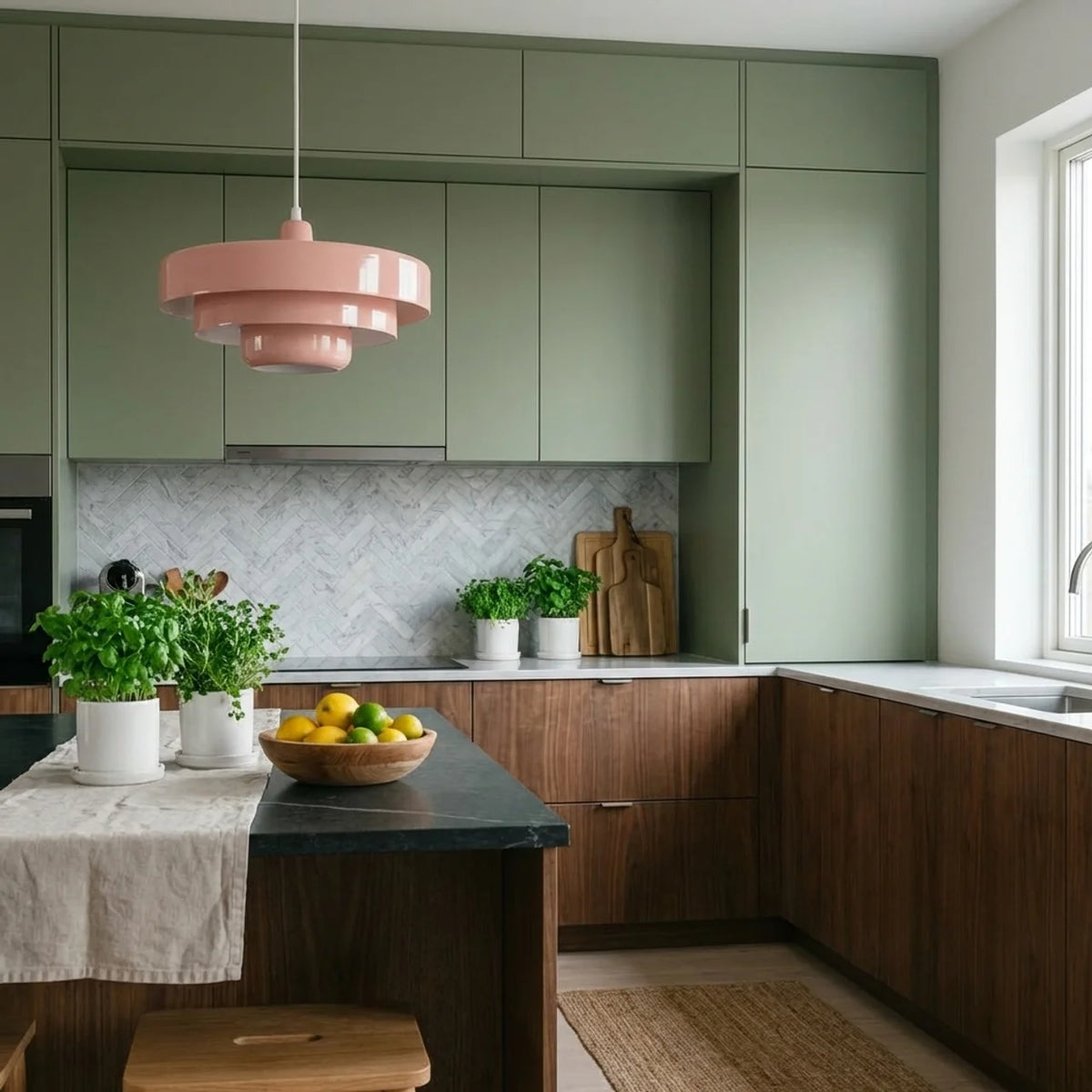 Tiered Glass Pendant Light Bauhaus Style