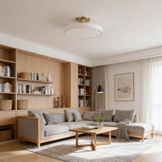 Flush Mount Ceiling Light Drum Design with Integrated LED