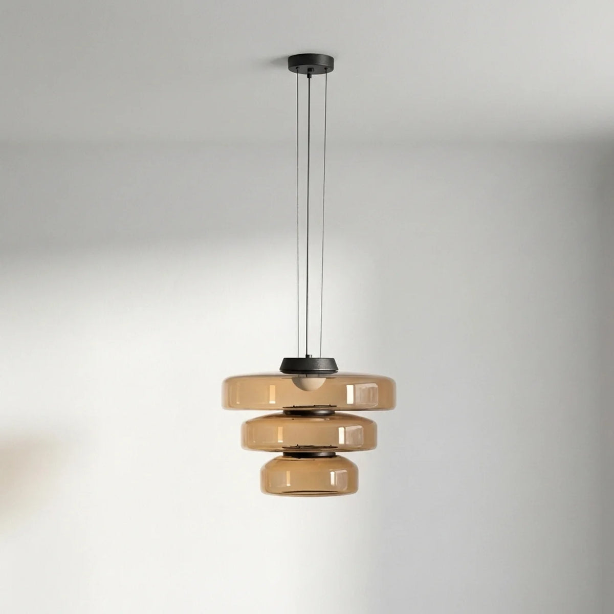 Tiered Glass Pendant Light with Integrated LED, Bauhaus Style