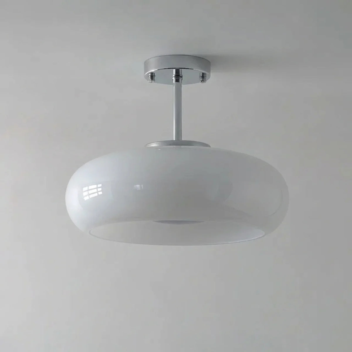 Bauhaus Glass Ceiling Light, Disc Form
