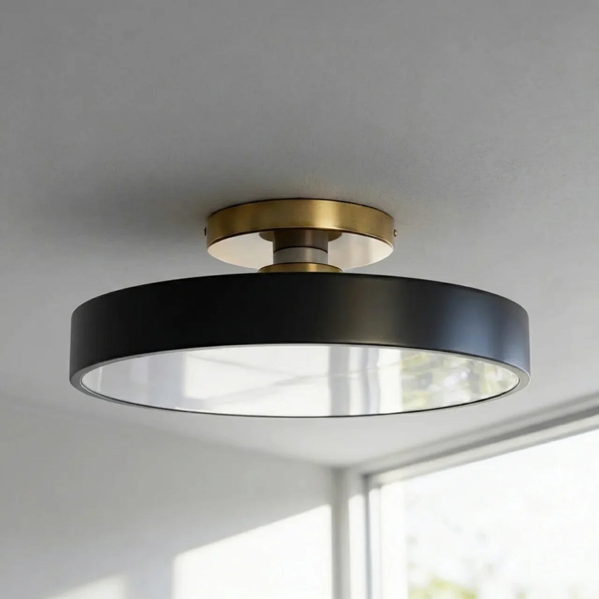 Flush Mount Ceiling Light Drum Design with Integrated LED