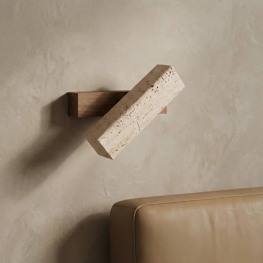 Travertine Rotating Wall Light with Integrated LED