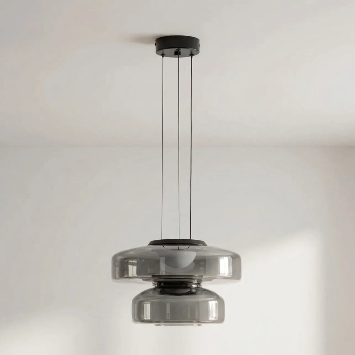 Tiered Glass Pendant Light with Integrated LED, Bauhaus Style