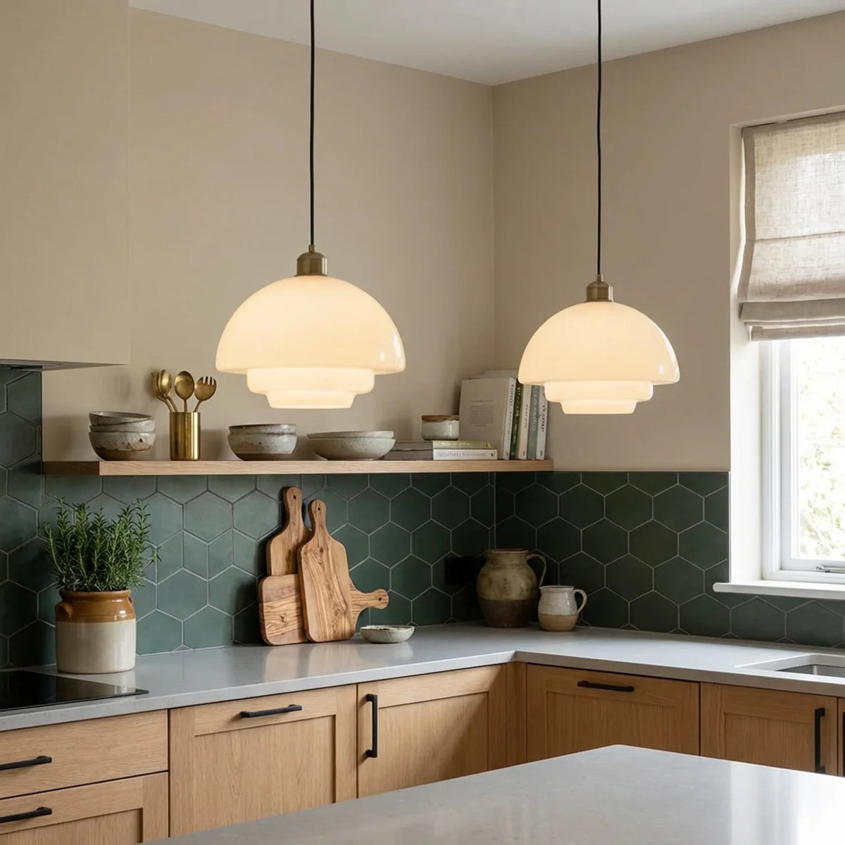 Vintage Clear Glass Pendant Light