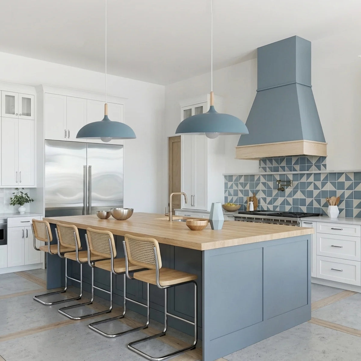 Pendant Light Metal and Wood with Sculptural Shape Design