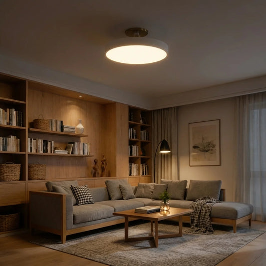 Flush Mount Ceiling Light Drum Design with Integrated LED