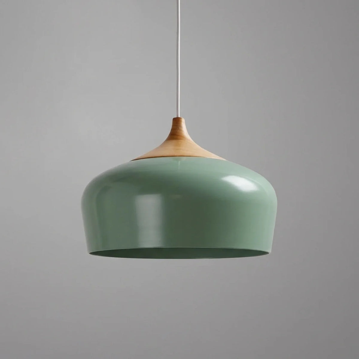 Pendant Light Metal and Wood with Sculptural Shape Design