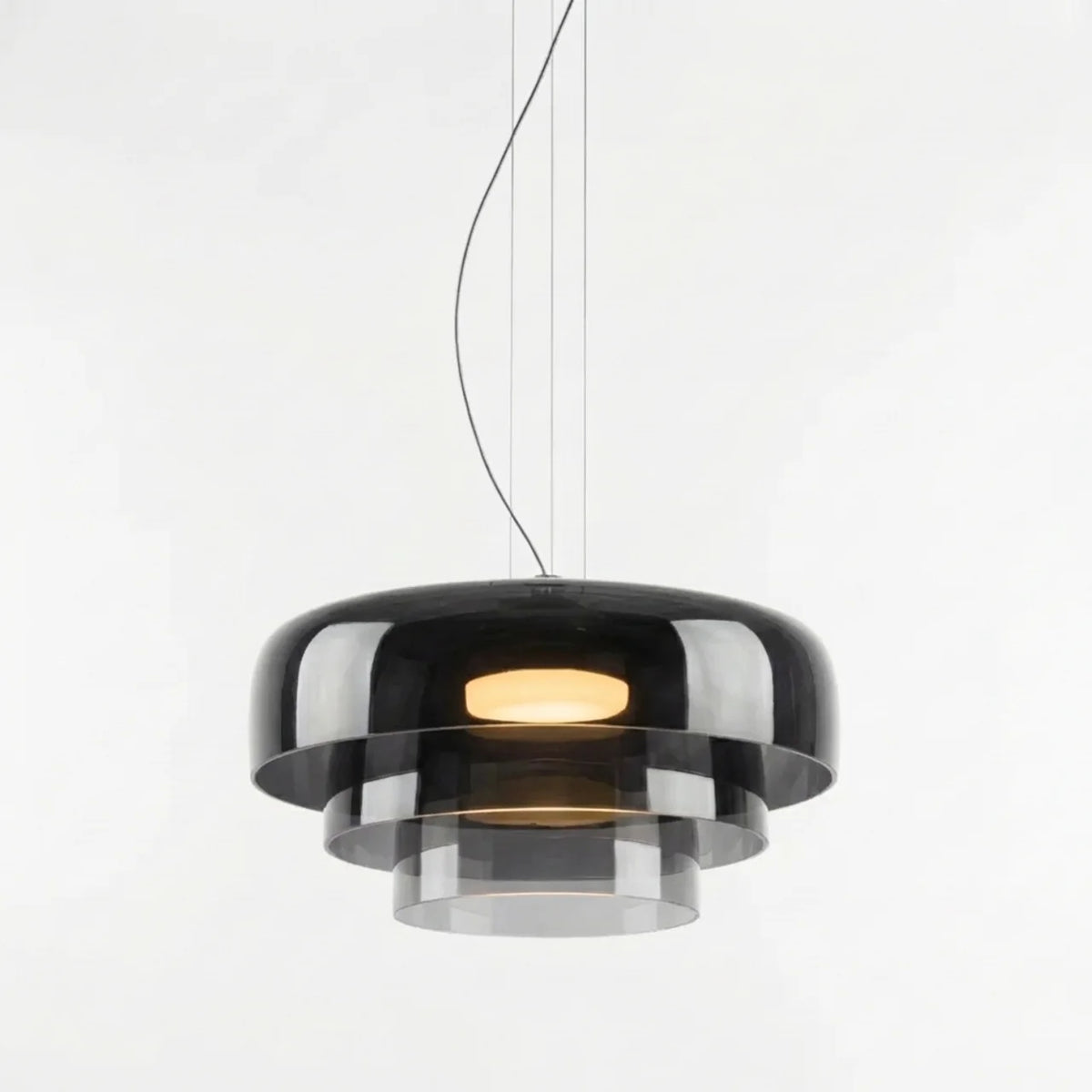 Tiered Coloured Glass Pendant Light, Bauhaus Style