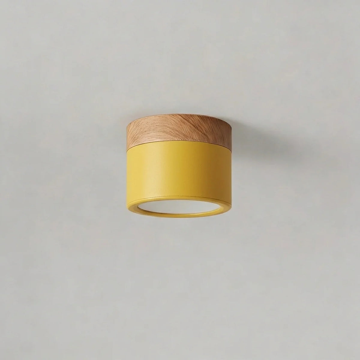 Flush Mount Ceiling Light Solid Colour Wood Accent with Integrated LED