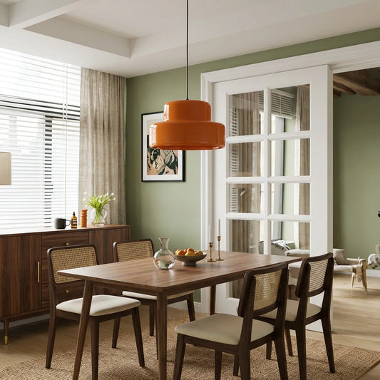 Coloured Glass Pendant Light, Bowl Form, Bauhaus Style
