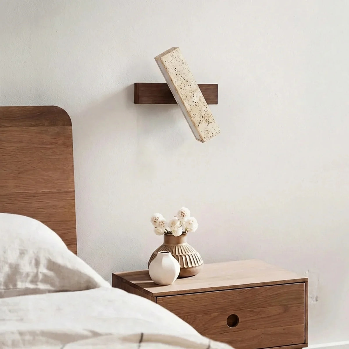 Travertine Rotating Wall Light with Integrated LED