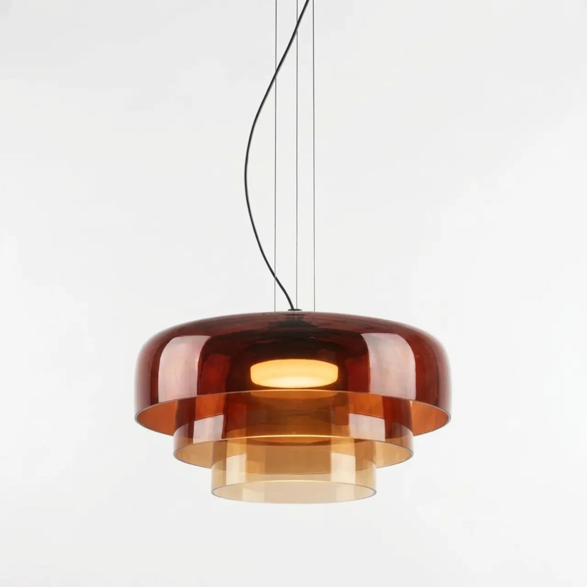 Tiered Coloured Glass Pendant Light, Bauhaus Style