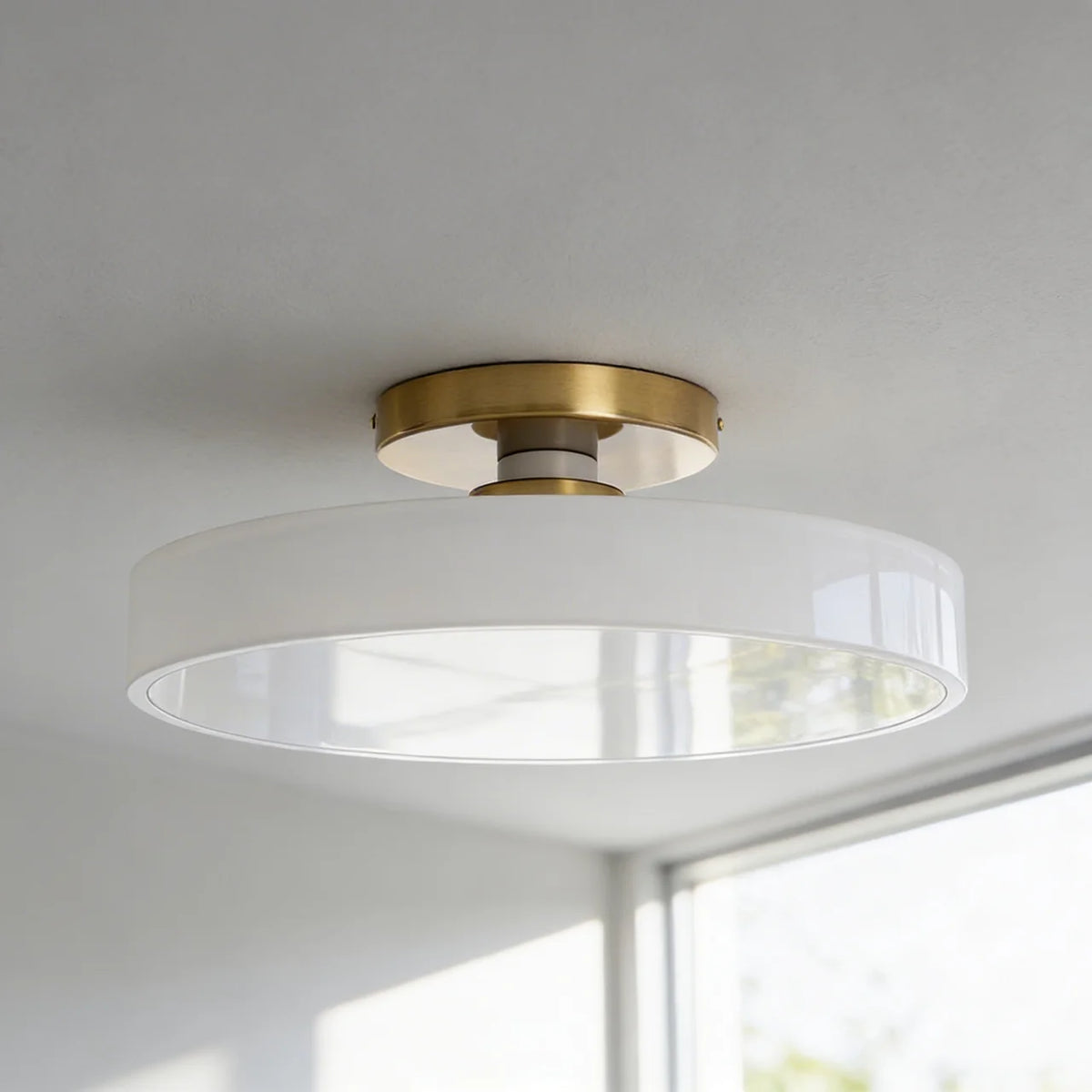 Flush Mount Ceiling Light Drum Design with Integrated LED
