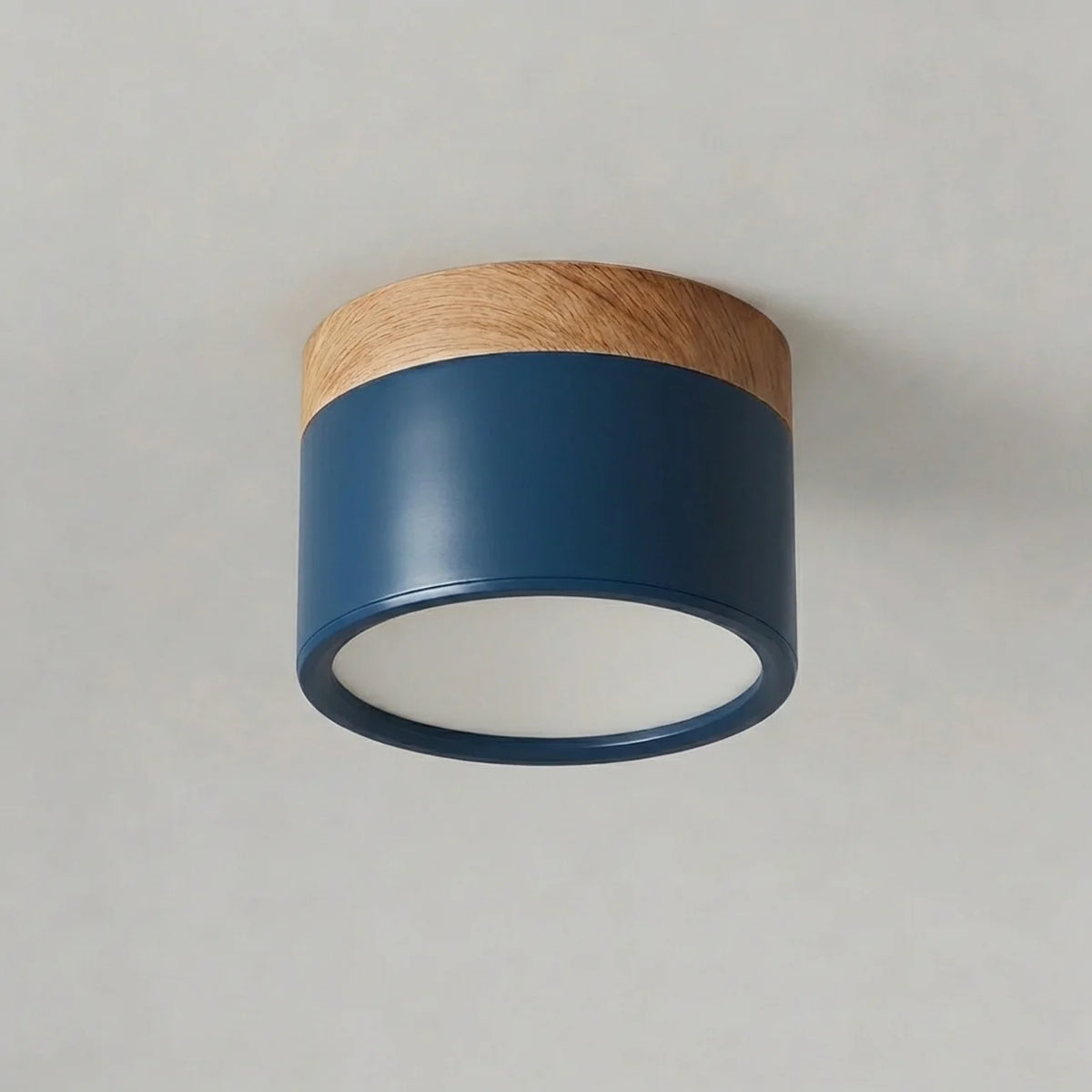 Flush Mount Ceiling Light Solid Colour Wood Accent with Integrated LED