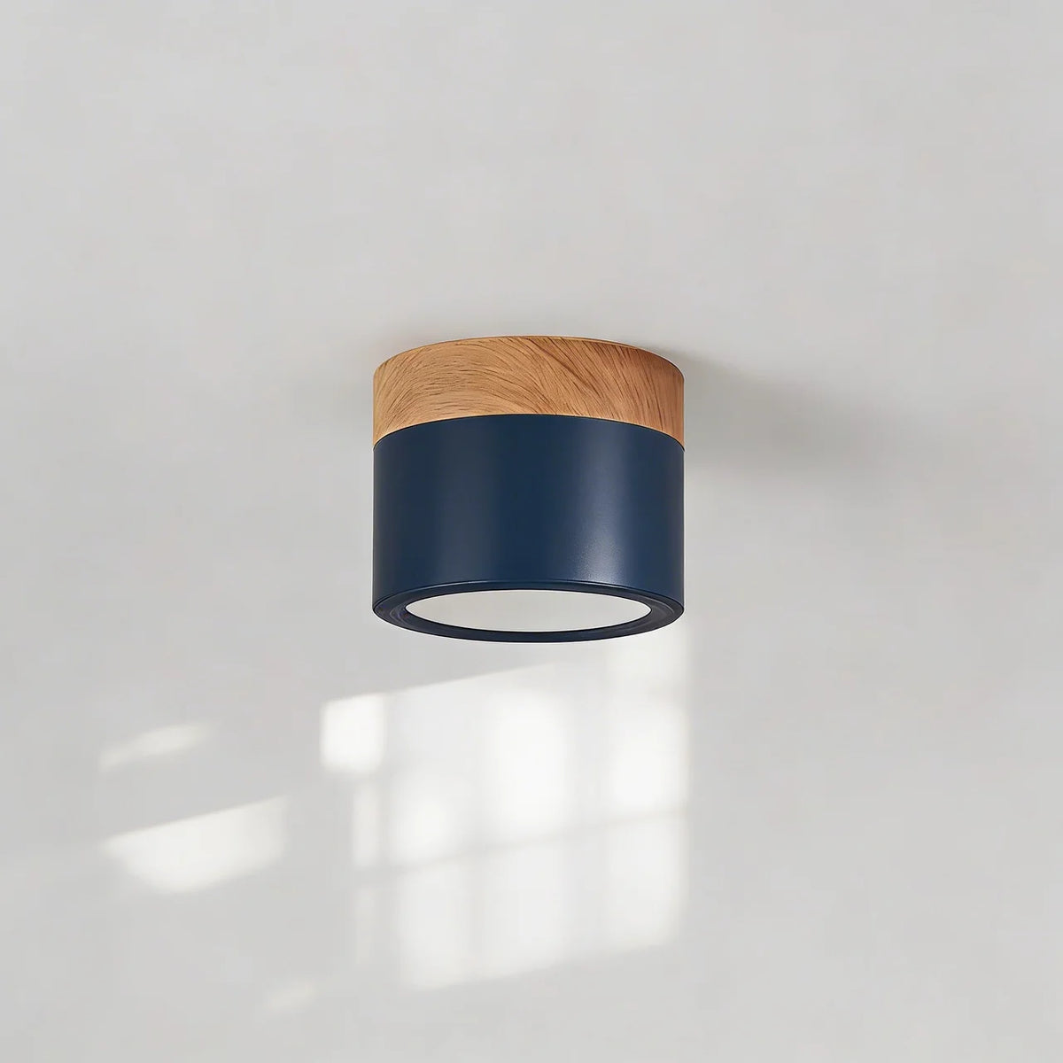 Flush Mount Ceiling Light Solid Colour Wood Accent with Integrated LED
