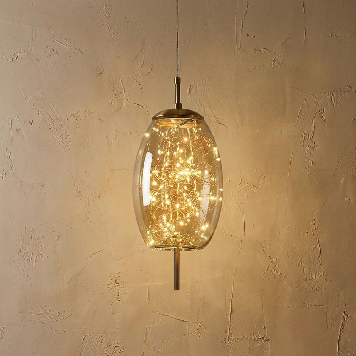Glass Cylinder and Oval Pendant Light