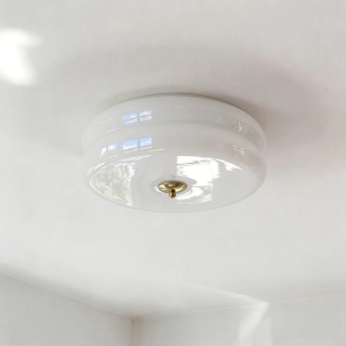 Cream Glass Flush Mount Ceiling Light