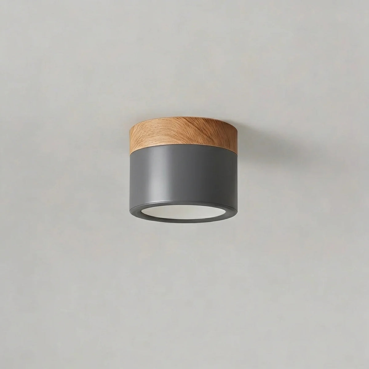 Flush Mount Ceiling Light Solid Colour Wood Accent with Integrated LED