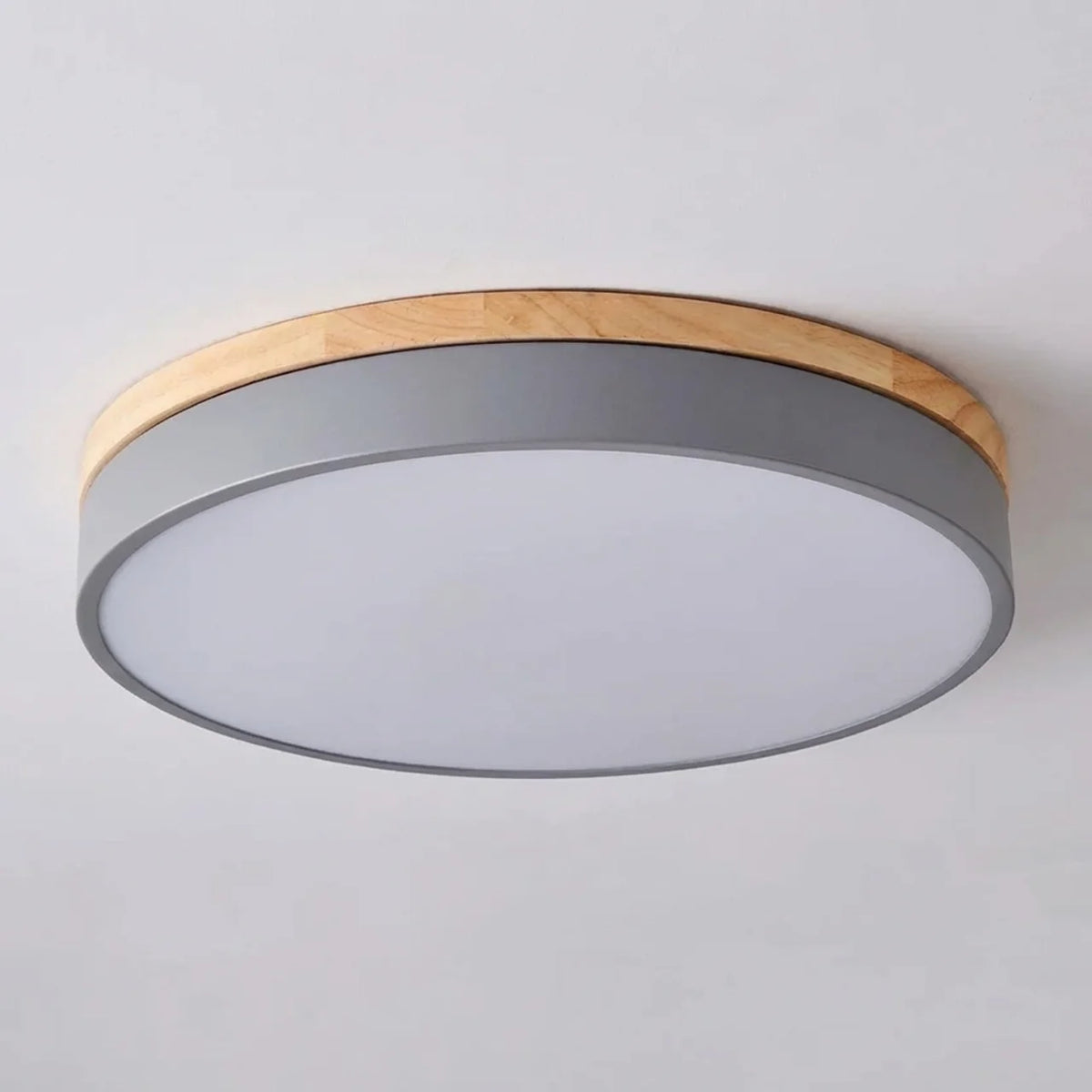 Flush Mount Ceiling Light Ultra Thin LED with Wood Trim
