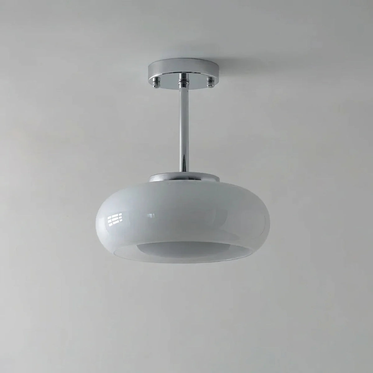 Bauhaus Glass Ceiling Light, Disc Form