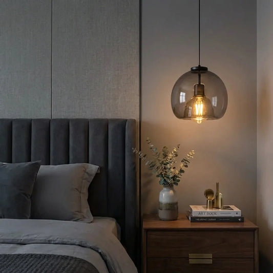 Smoked Glass Dome Pendant Light