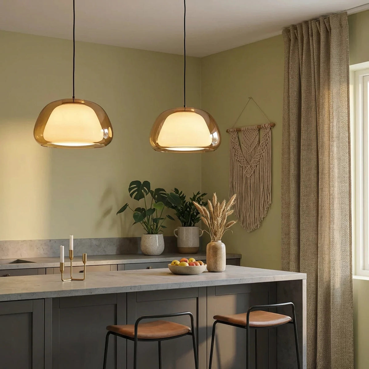 Glass Dome Ceiling Pendant Light