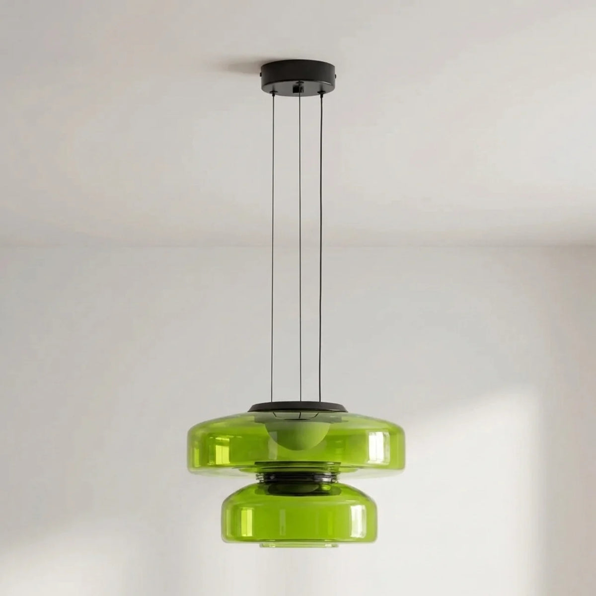 Tiered Glass Pendant Light with Integrated LED, Bauhaus Style