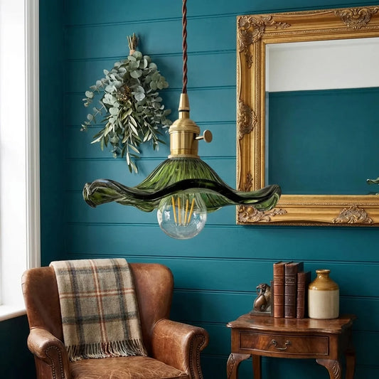 Art Deco Scalloped Glass Ceiling Light