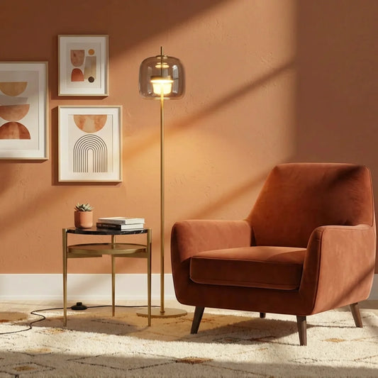 Smoked Glass Floor Lamp