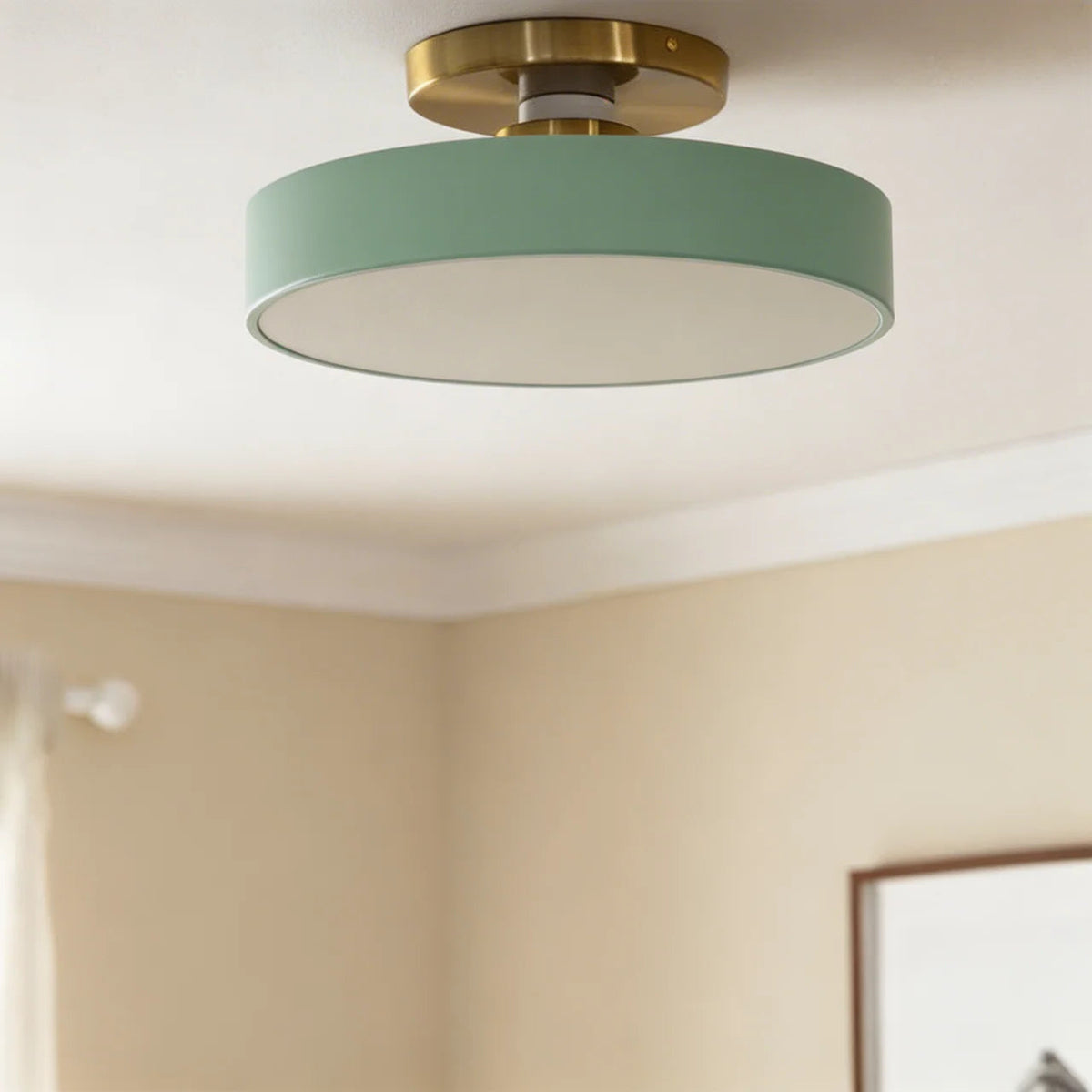 Flush Mount Ceiling Light Drum Design with Integrated LED