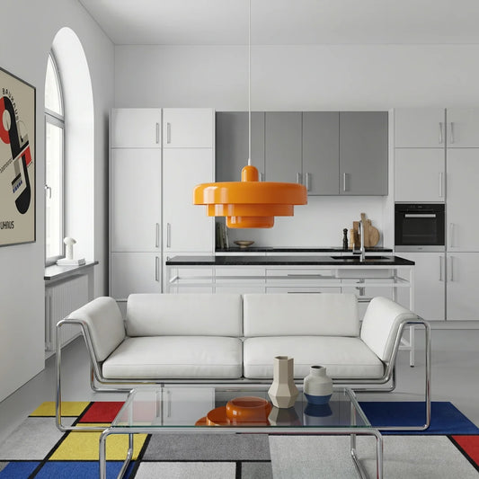Tiered Glass Pendant Light Bauhaus Style