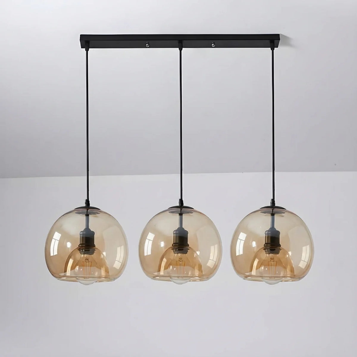 Glass Multi Pendant Light with Round or Linear Canopy