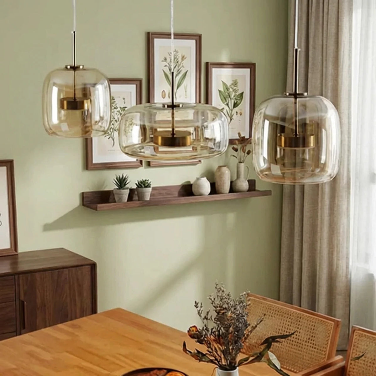 Smoked Glass Multi Pendant Light with Integrated LED